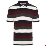 KAM Yarn Dye Stripe Polo - burgundy